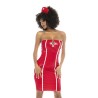 Costume infirmière 2 pièces, robe avec bretelles réglables et serre tête - MAL60019ASHSW
