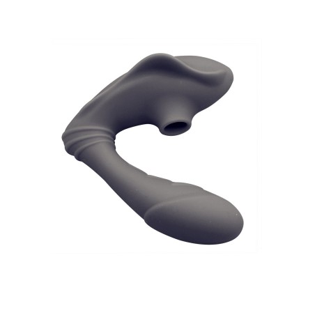 2 EN 1 Vibromasseur et stimulateur clitoridien USB noir - BOZ-042
