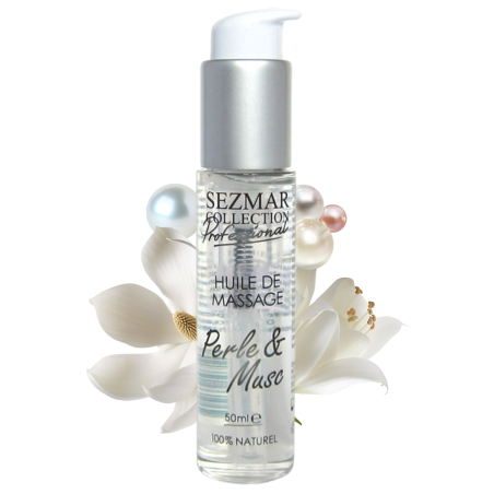 Huile de massage professionnelle Perle & Musc 100% naturelle 50 ml - SEZ101