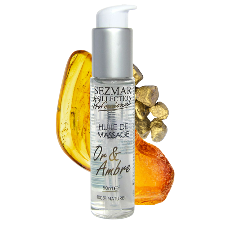 Huile de massage professionnelle Or & Ambre 100% naturelle 50 ml - SEZ094