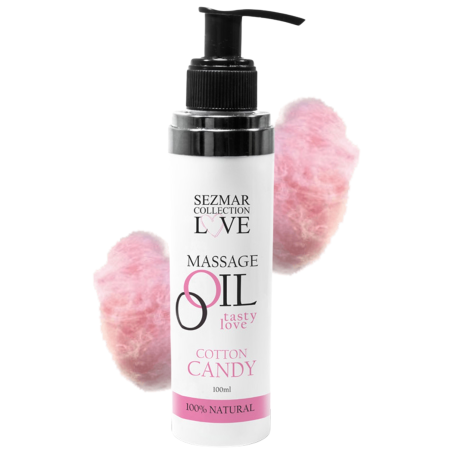 Huile de massage comestible Barbe à papa 100ml 100% naturelle  - SEZ053A
