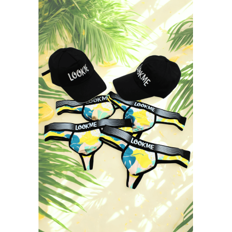 Pack 4 Strings Homme LM2402-57LEM LOOKME + 2 Casquettes Offertes