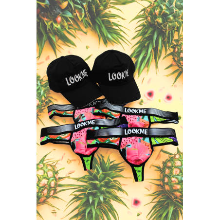 Pack 4 Strings Homme LM2402-57SWE LOOKME + 2 Casquettes Offertes