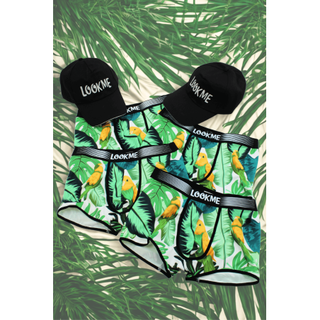 Pack 4 Boxer LM2402-67BIR LOOKME + 2 Casquettes Offertes