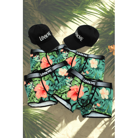 Pack 4 Boxer LM2402-67ARO LOOKME + 2 Casquettes Offertes