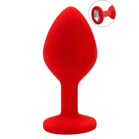 Plug rouge bijou cristal Medium - DB-RY068CRED