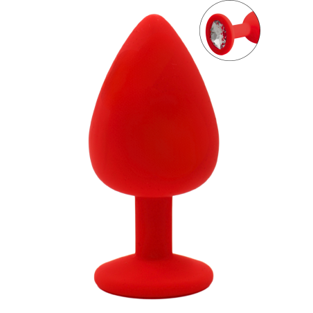 Plug rouge bijou cristal Large - DB-RY069CRED