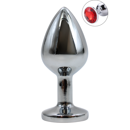 Plug bijou en aluminium bijou rouge Medium - RY-002RED