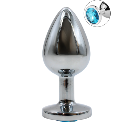 Plug bijou en aluminium bijou bleu Large - RY-003LBL