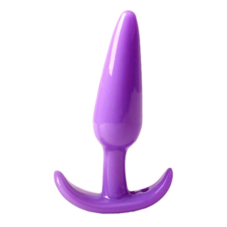 Plug anal violet souple base évasée Pocket Pleasure + 1 dosette de lubrifiant