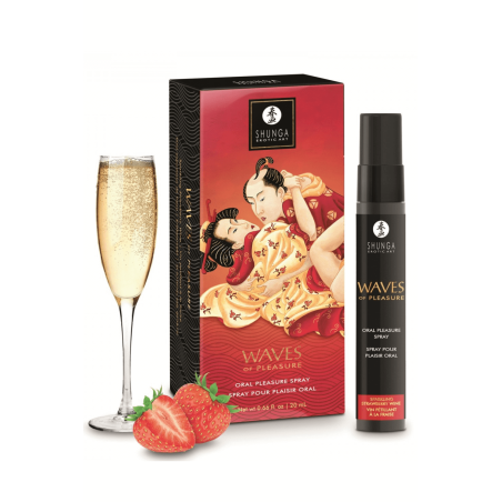 Spray pour plaisir oral saveur vin pétillant à la fraise 20 ml - Shunga