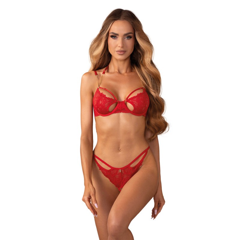 Matildea ensemble lingerie ouvert rouge