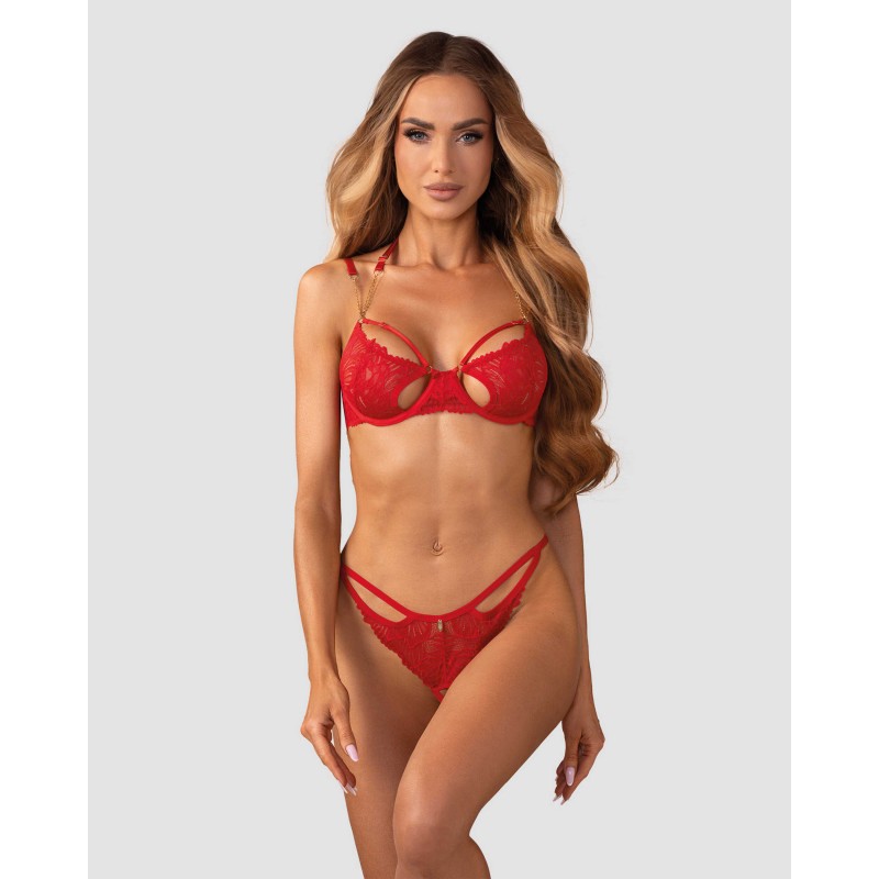 Matildea ensemble lingerie ouvert rouge