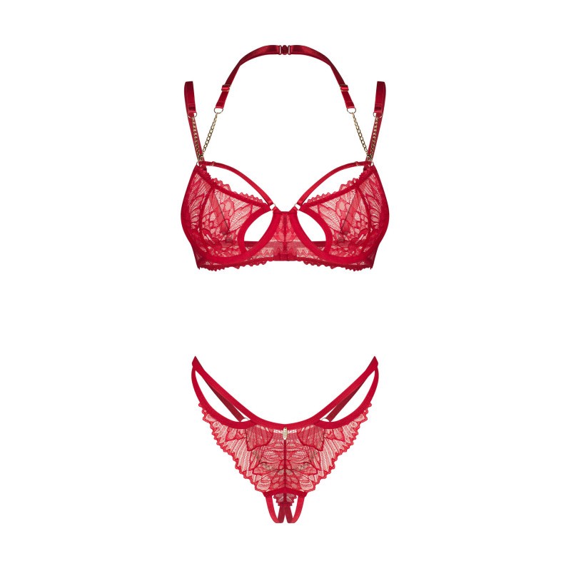 Matildea ensemble lingerie ouvert rouge