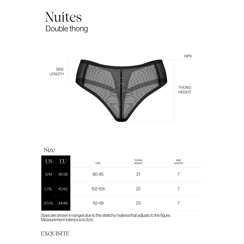Nuites double string - Noir