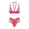 Cupide desir ensemble 2 pièces ouvert - Rouge
