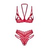 Cupide desir ensemble 2 pièces ouvert - Rouge