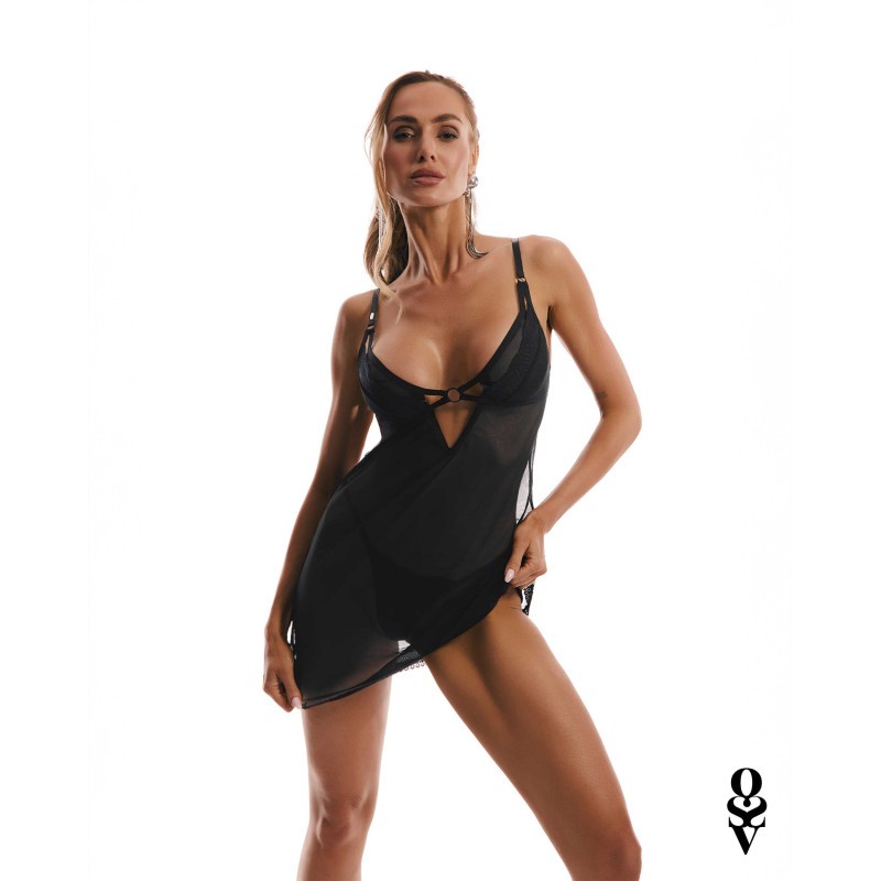 Alliane nuisette et string - Noirs