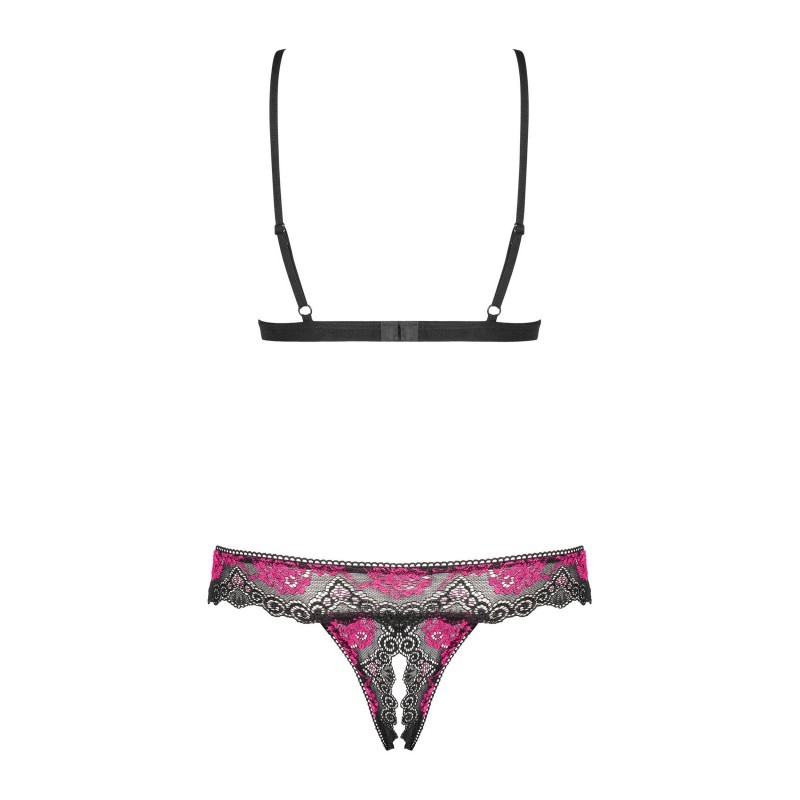 Tulia Ensemble ouvert 2 pcs - Noir et Fuchsia