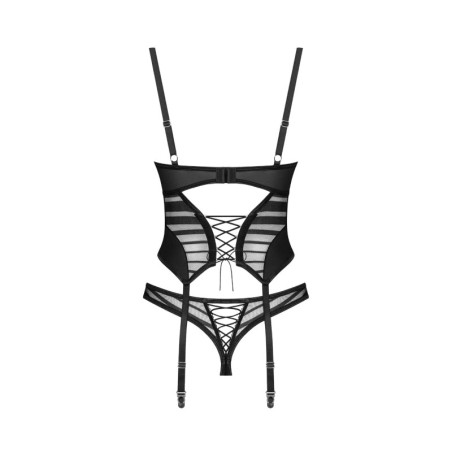 Lune Bellis corset et string - Noirs