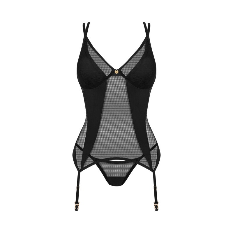 Nesari corset et string - Noir