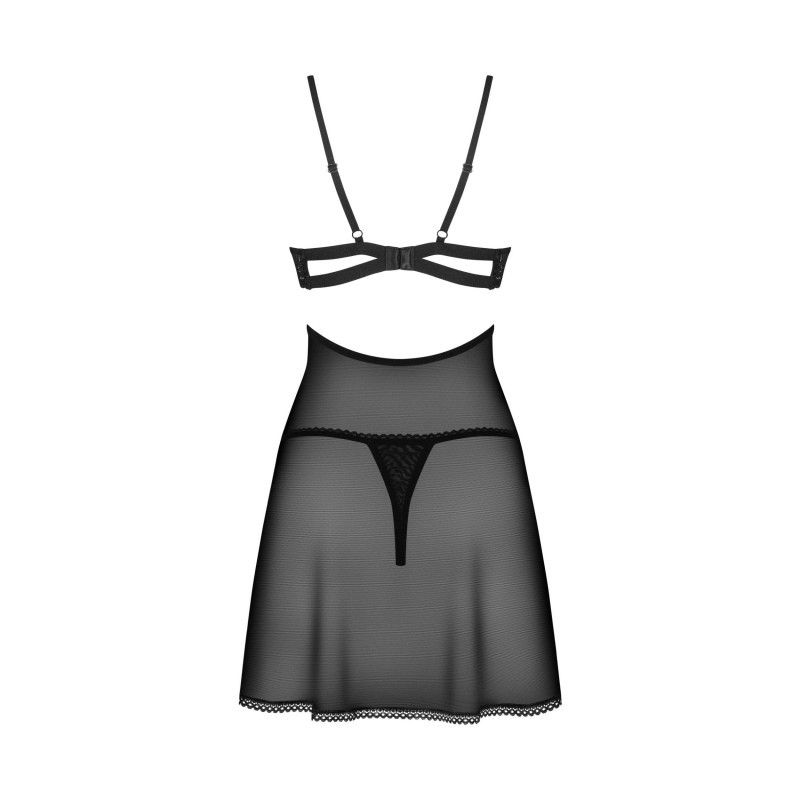 Nutris babydoll et String - Noire