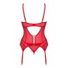Ingridia corset et string - Rouge