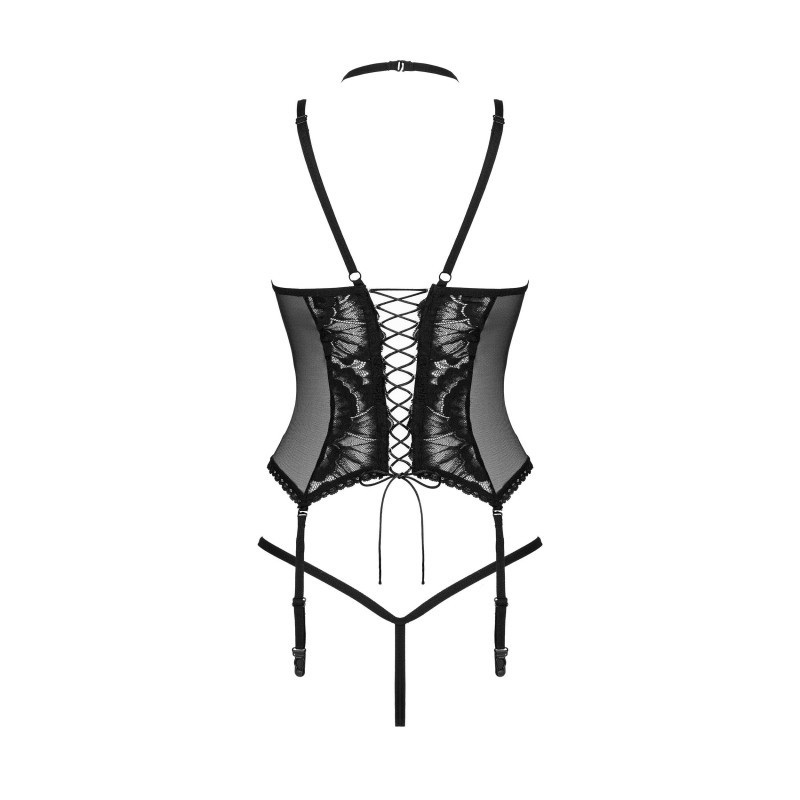 Alessya Corset et string noir