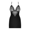 828-CHE-1 Nuisette et String - Noir