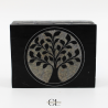 Boîte à bijoux en pierre Saponite rectangle Arbre de Vie 10cm