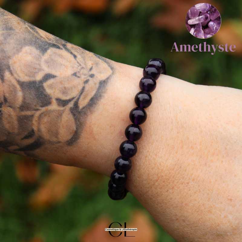 Bracelet en pierres naturelles Améthyste AA 8-9mm