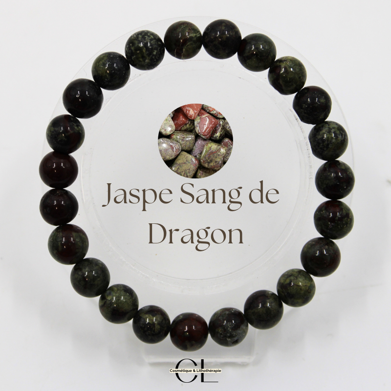 Bracelet en pierres naturelles Jaspe Sang de Dragon A 8-9mm
