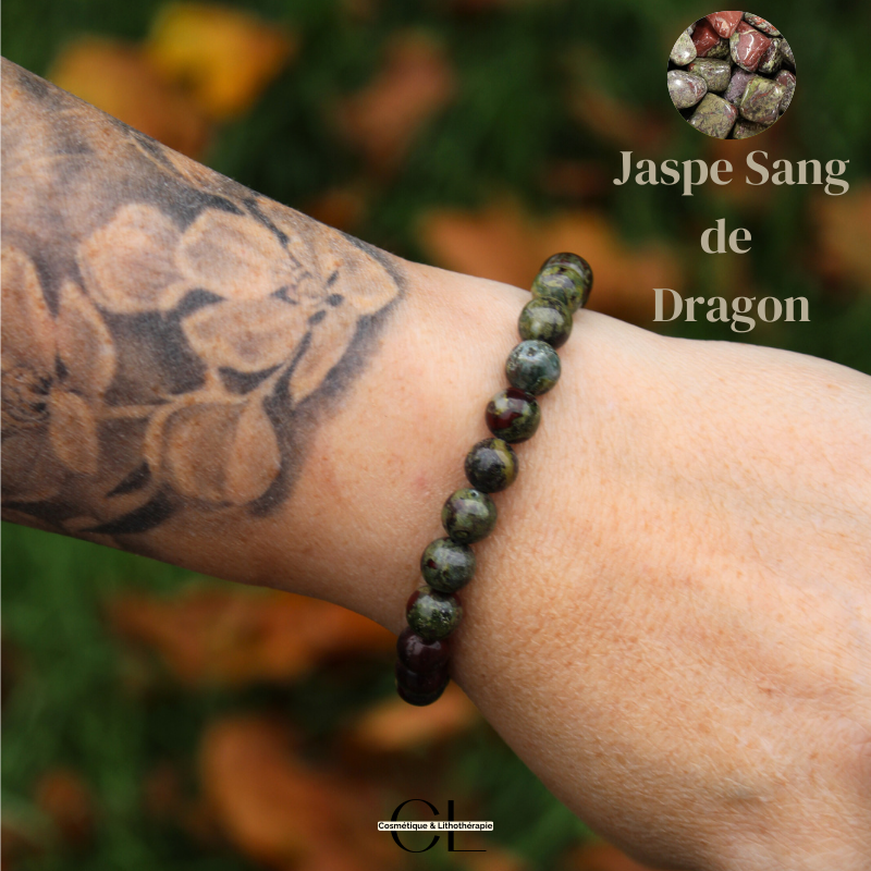 Bracelet en pierres naturelles Jaspe Sang de Dragon A 8-9mm