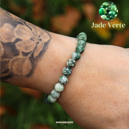 Bracelet en pierres naturelles Jade Verte AB 8mm
