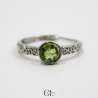 Bague en cuivre blanc ajustable facetté Péridot AA