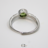 Bague en cuivre blanc ajustable facetté Péridot AA