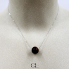Collier en argent 925 avec pierre Oeil de Tigre AA boule 12mm