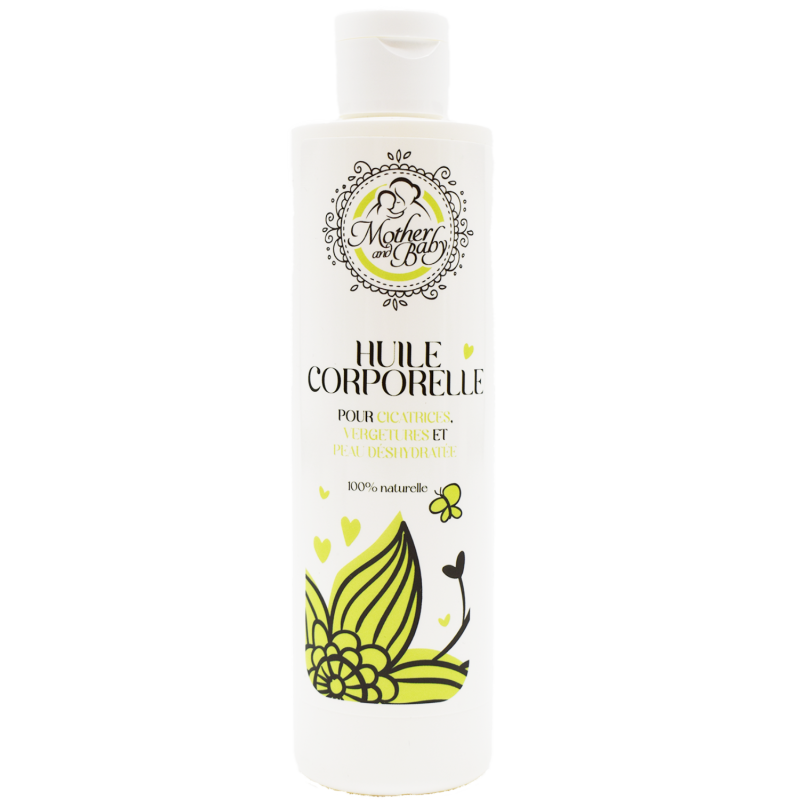 Huile corporelle pour vergetures, cicatrices et peau déshydratée - 250ml 100% naturelle