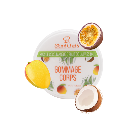 Gommage corps à la noix de coco, mangue fruit de la passion - 250ml 100% naturel