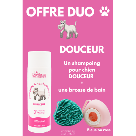 Shampoing pour chien 200ml brosse de bain - OFFRE DUO - Douceur