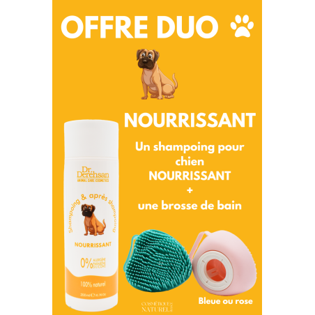 Shampoing pour chien 200ml brosse de bain - OFFRE DUO - NOURRISSANT