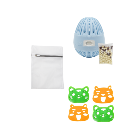 Boule de lavage filet de lavage 4 attrape-poils - OFFRE TRIO