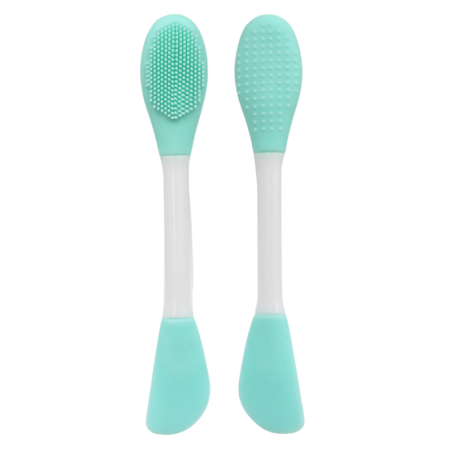 Spatule brosse visage à double face bleue