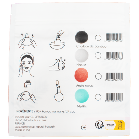 Éponge konjac rose