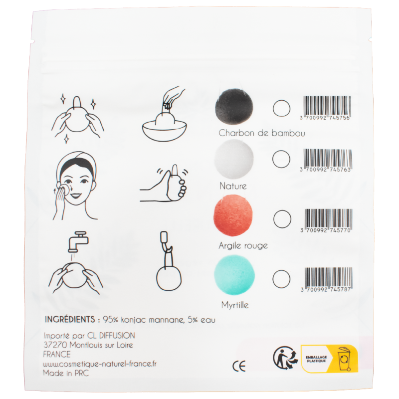 Éponge konjac blanche