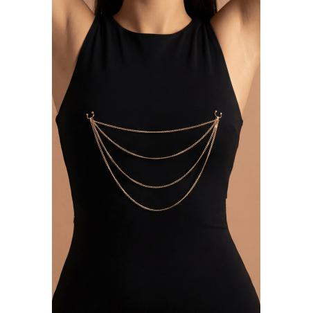 bijou pinces tétons avec 4 chainettes doré rose