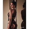Lune Bellis corset et string - Noirs