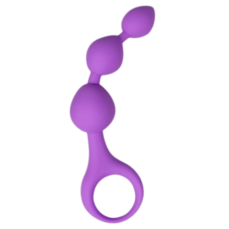 Chapelet anal 3 boules violet silicone 15 cm Pocket Pleasure + 1 dosette lubrifiant