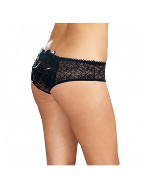 Panty taille basse, ouvert, fronces au dos