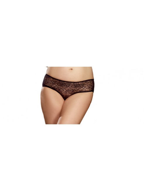 Panty taille basse, ouvert, fronces au dos